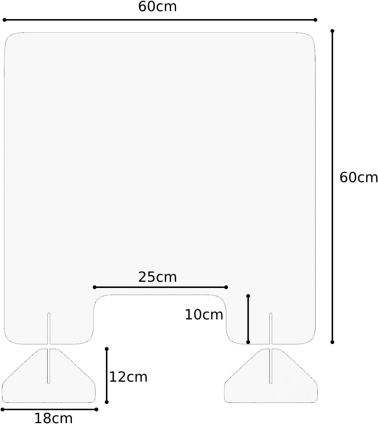 GiantexUK Sneeze Guard, Safety Protection Screen with 2 Removable Stands