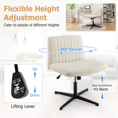 Home Office Chair, Height Adjustable Swivel Computer Desk Chair with Wide Seat