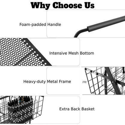 GiantexUK Folding Shopping Trolley on Wheels