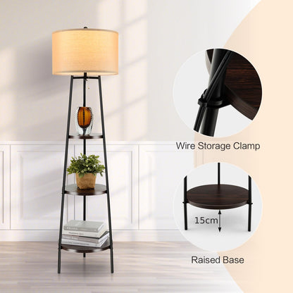 GiantexUK Tripod Floor Lamp with Shelves