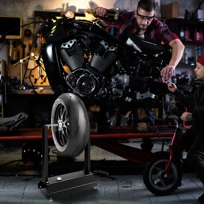 GiantexUK Motorcycle Wheel Balancer, Steel Tire Lifting Balancing Stand with Adjustable Centering Cones & Footpads