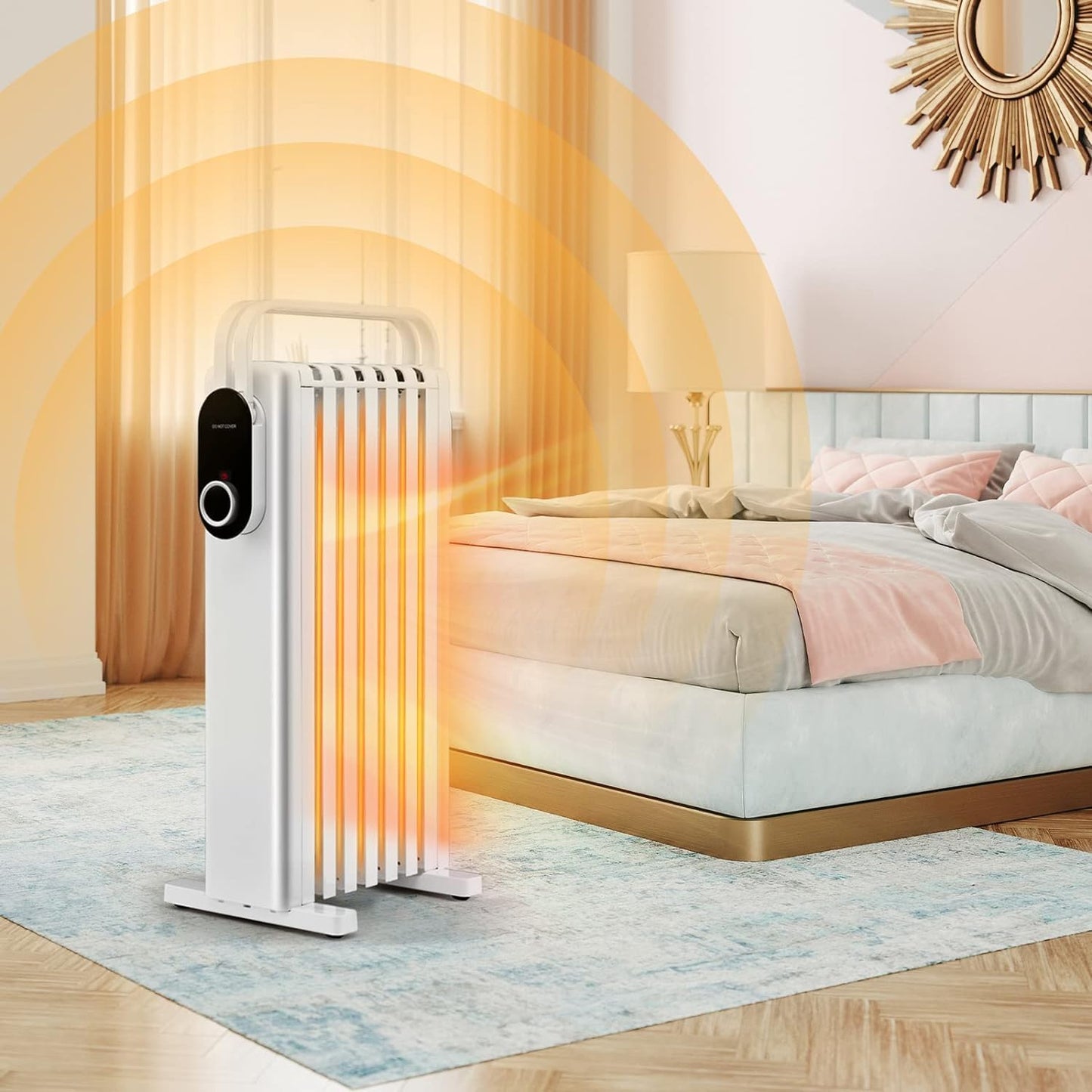 GiantexUK 7 Fins Oil Filled Radiator, Portable Electric Heater with Overheat Protection