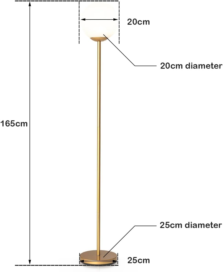 GiantexUK Globe Floor Lamp, Metal Frame Standing Corner Lamp with Acrylic Lampshade