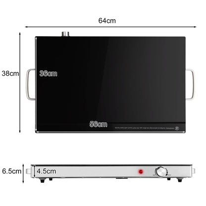 GiantexUK Electric Food Warmer, Stainless Steel Buffet Tray with Adjustable Temperature Control, Handles & Anti-Slip Foot Pads(300W, 0-110°C)