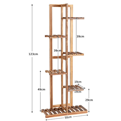 6-Tier Plant Stand, 7 Potted Flower Rack High Low Display Shelf for Garden Balcony Patio Living Room(6 Tiers, without Fence)