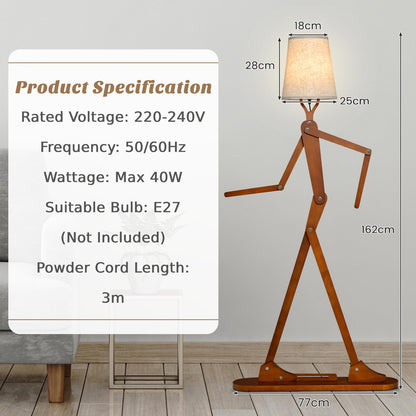 GiantexUK Humanoid Floor Lamp, Corner Decorative Standing Lamp with E27 Socket