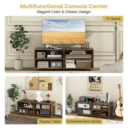 TV Stand for TVs up to 40", Wooden TV Cabinet Media Entertainment Center, 4 Cubes