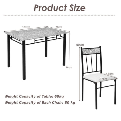 GiantexUK 5PCS Kitchen Dining Set, Morden Dining Table and 4 Cushioned Chairs