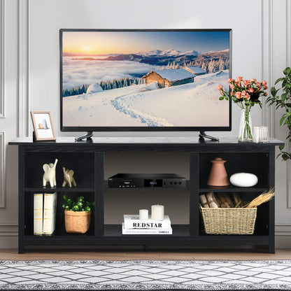 TV Stand for TVs up to 65 Inches, Wooden TV Cabinet Media Entertainment Center with 6 Open Storage Shelves