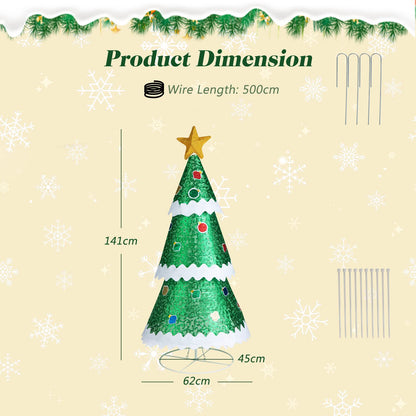 4.6FT Pop up Christmas Tree, Collapsible Xmas Trees with 110 LED Lights and Top Star