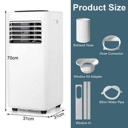 GiantexUK 9000BTU Portable Air Conditioner, 5-in-1 AC Unit, Heater, Dehumidifier, 2-Speed Fan with WiFi Smart APP, Sleep Mode