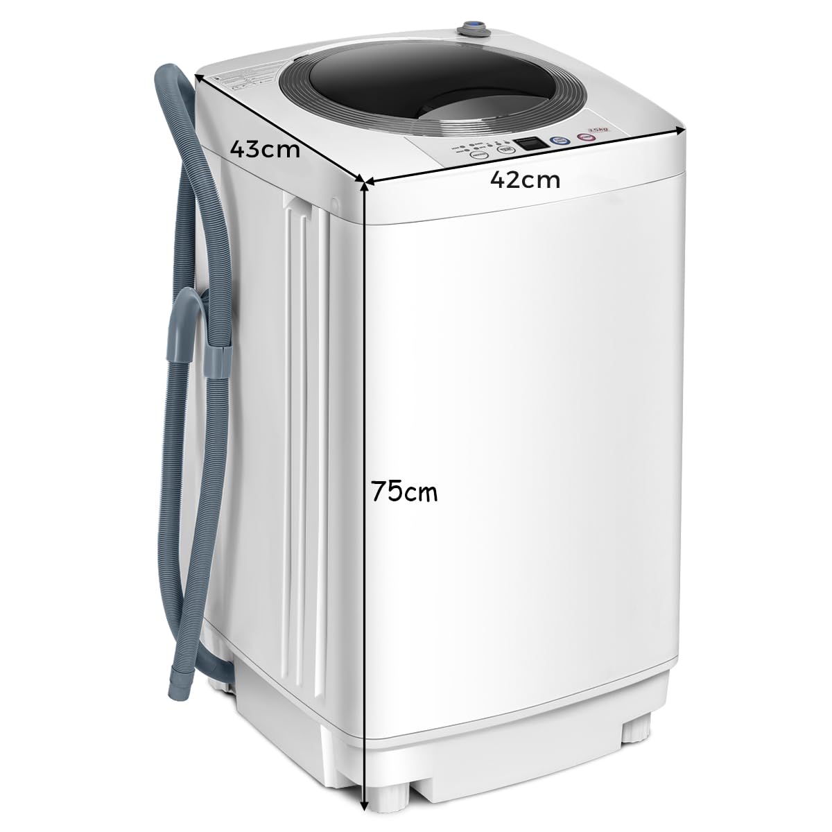 GiantexUK 2-in-1 Portable Washing Machine, Single Tub Washer and Spin Dryer (3.5kg Load, 6 Modes, 3 Levels)