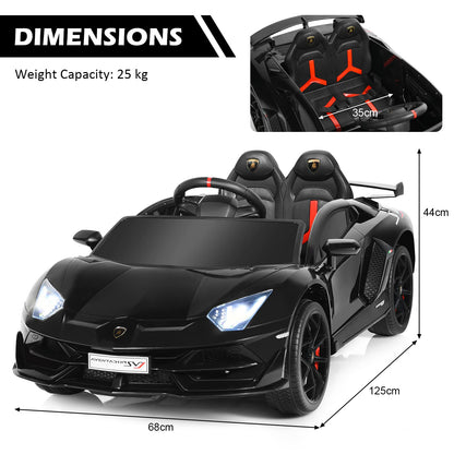 12V Kids Electric Ride on Car with Remote Control, Licensed Lamborghini Battery Powered Toy Vehicle for Boys and Girls