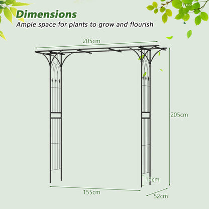 GiantexUK Metal Garden Arch, Heavy Duty Trellis Pergola Arbour