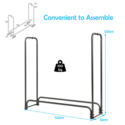 GiantexUK 4FT/5FT/6FT/8FT Firewood Rack with Waterproof Cover