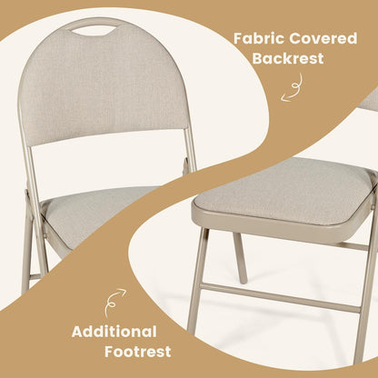 GiantexUK Folding Chairs Set of 2/4/6, Padded Seats Metal Frame Event Chairs with Backrest and Non-Slip Foot Pads