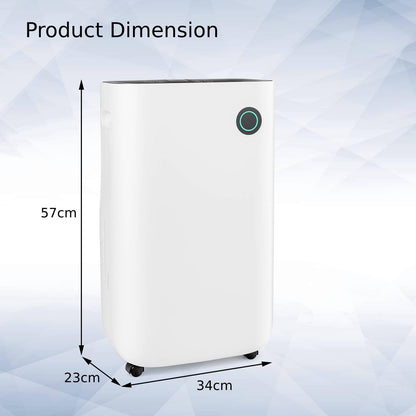 GiantexUK 40L/Day Dehumidifier, Quiet Dehumidifier with 5 Model, Digital Display, Continuous Drainage, Childlock, Laundry Drying, 3-Color Light