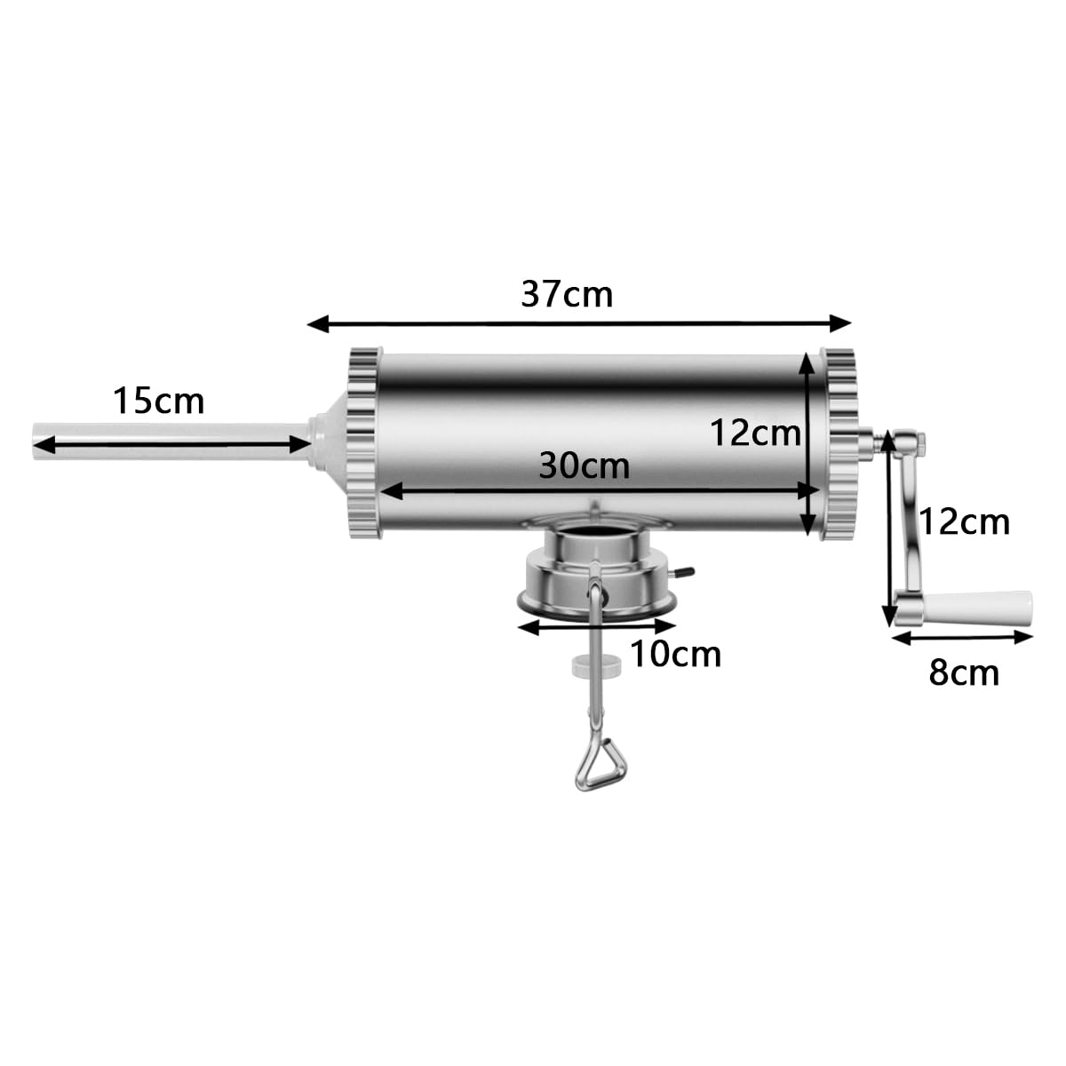 GiantexUK 3L/4.8L Sausage Stuffer, Stainless Steel Sausage Maker with 3/4 Filling Tubes