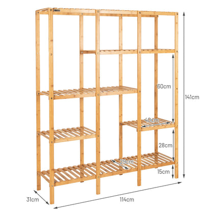 GiantexUK Bamboo Plant Stand, 4/5-Tier 9/12 Potted Plant Shelf Display Holder