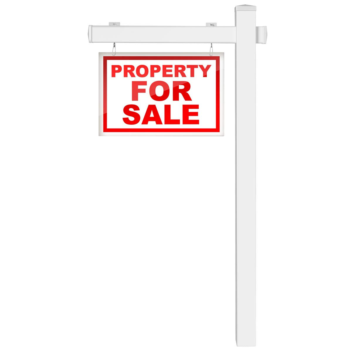 GiantexUK 6FT Real Estate Sign Post, UPVC Realtor Yard Sign Post Holder with Stake