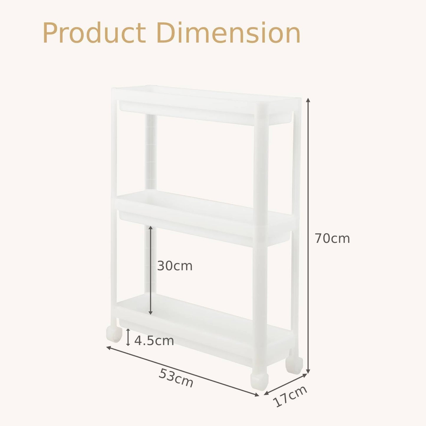 GiantexUK 2 Pack Slim Storage Carts, 3-Tier Detachable Slide Out Trolleys on Lockable Wheels with Hollowed Design