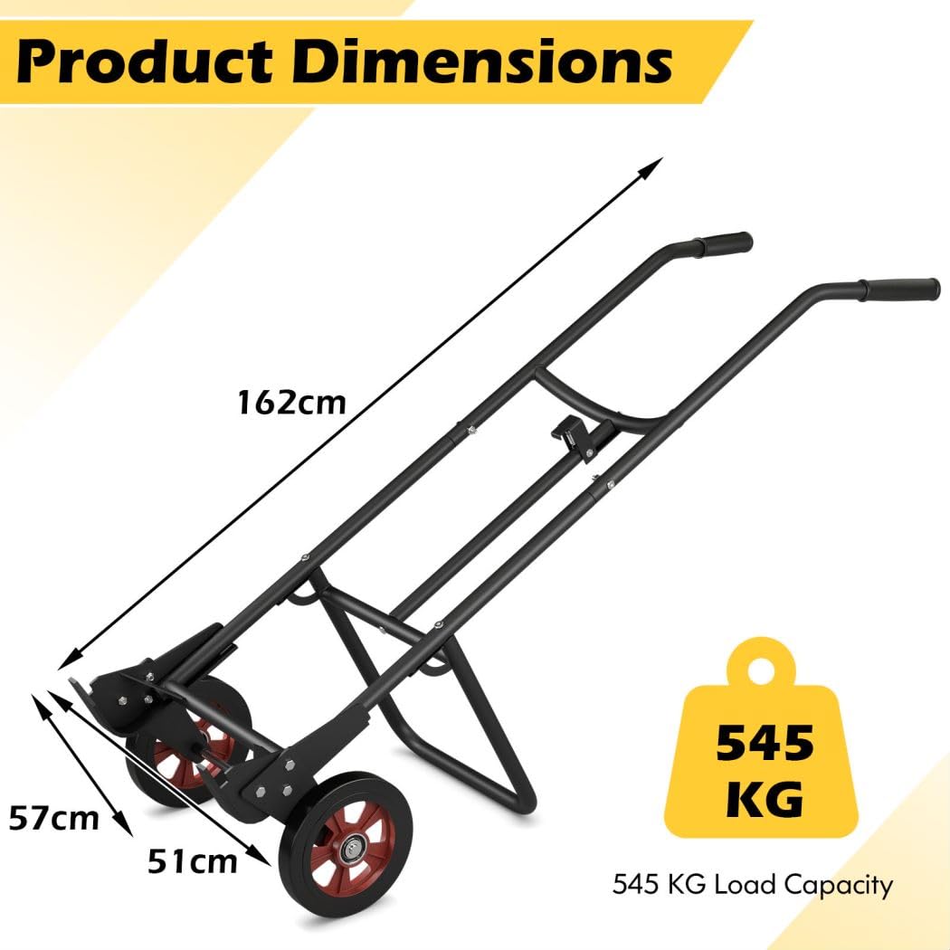 GiantexUK Oil Drum Hand Truck, Drum Transport Trolley with EVA Handles