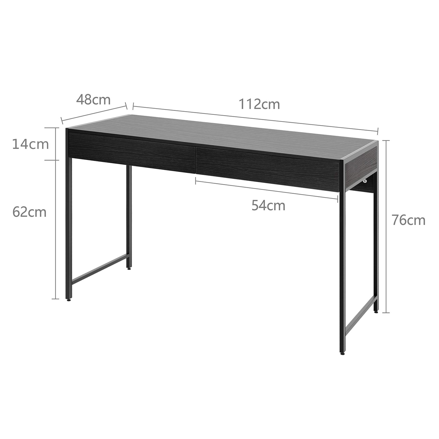 Computer Desk, Laptop Workstation Writing Table with 2 Drawers