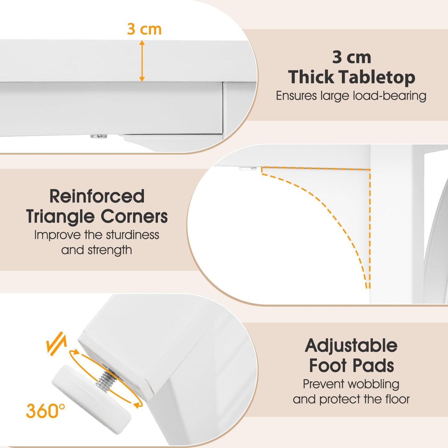 Large Dining Table for 6-8 People, 160 x 60cm Rectangular Dinner Table with Metal Legs