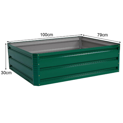 GiantexUK Raised Garden Bed, Galvanized Metal Rectangular Planter Box with Open Bottom