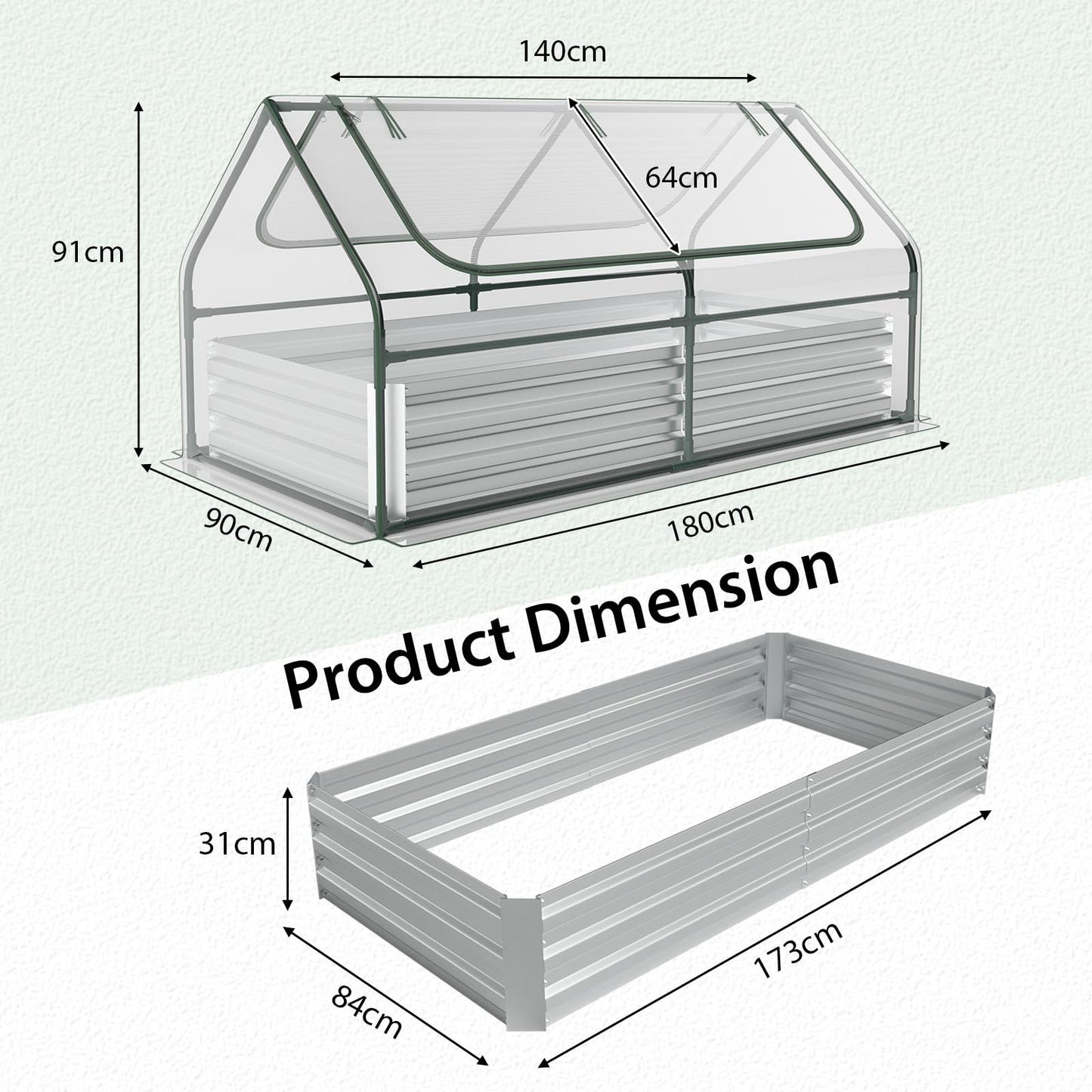 GiantexUK Raised Garden Bed with Greenhouse