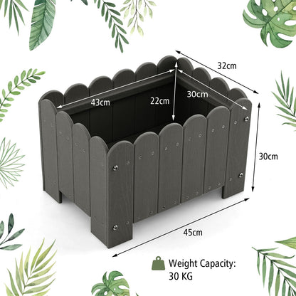 GiantexUK Raised Garden Bed Set of 2, HDPE Elevated Planter Box with Drainage Gaps