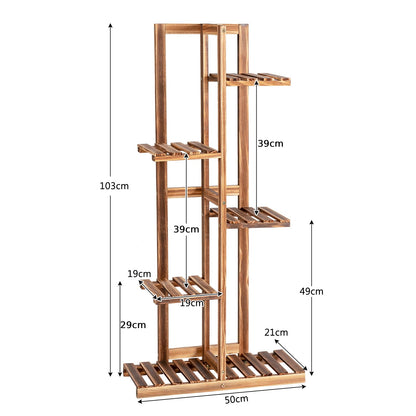 5-Tier Plant Stand, 6 Potted Flower Rack High Low Display Shelf (5 Tiers, without Fence)