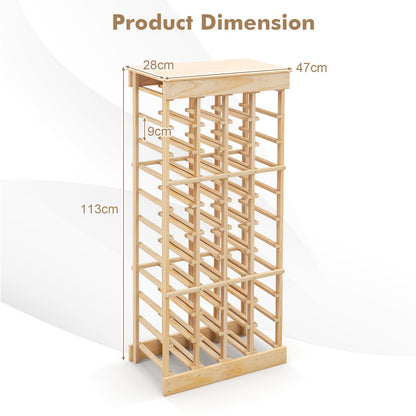 GiantexUK 40 Bottles Wine Rack, 10-Tier Floor Freestanding Wine Storage Display Shelves with Tabletop