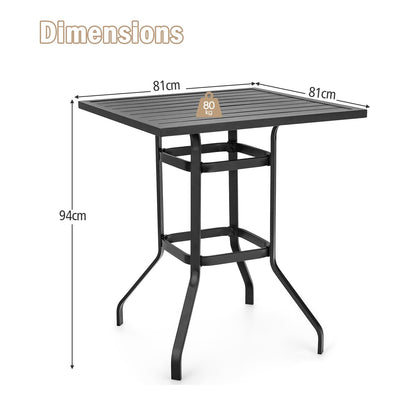 GiantexUK 81 cm Patio Bar Height Table with Powder-Coated Tabletop