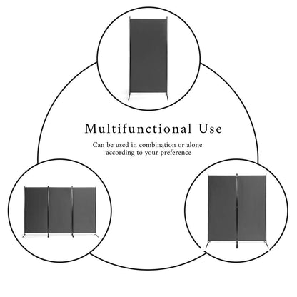 GiantexUK Foldable 3-Panel Room Divider, Movable Wall Privacy Separator
