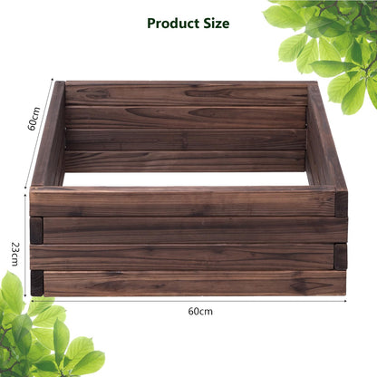 GiantexUK Wooden Raised Garden Bed, Square Garden Planter Box with Open Bottom