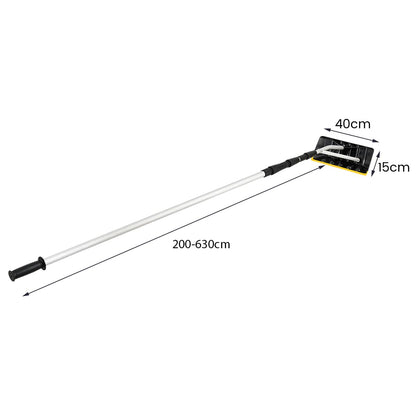 GiantexUK Snow Roof Rake, Extendable Aluminium Snow Rake (Silver+Yellow, 40 x 15 x 630cm)