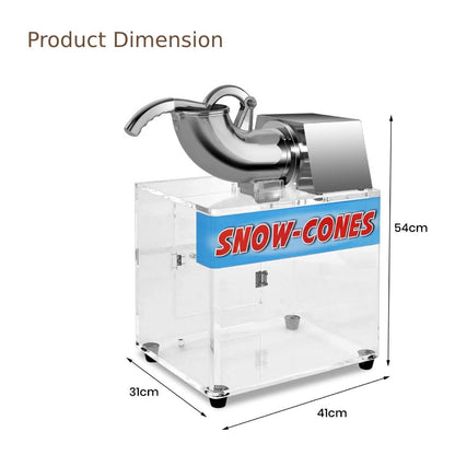 GiantexUK Commercial Ice Crusher Machine, 200KG/H Stainless Steel Electric Ice Shaver with Dual Blades & Large Box