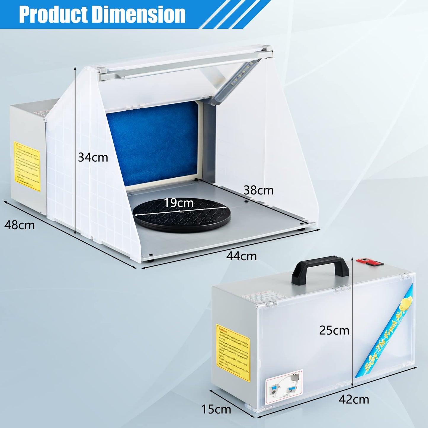 GiantexUK Airbrush Spray Booth, Portable Paint Spray Booth and Extractor Set with 3 LED Lights