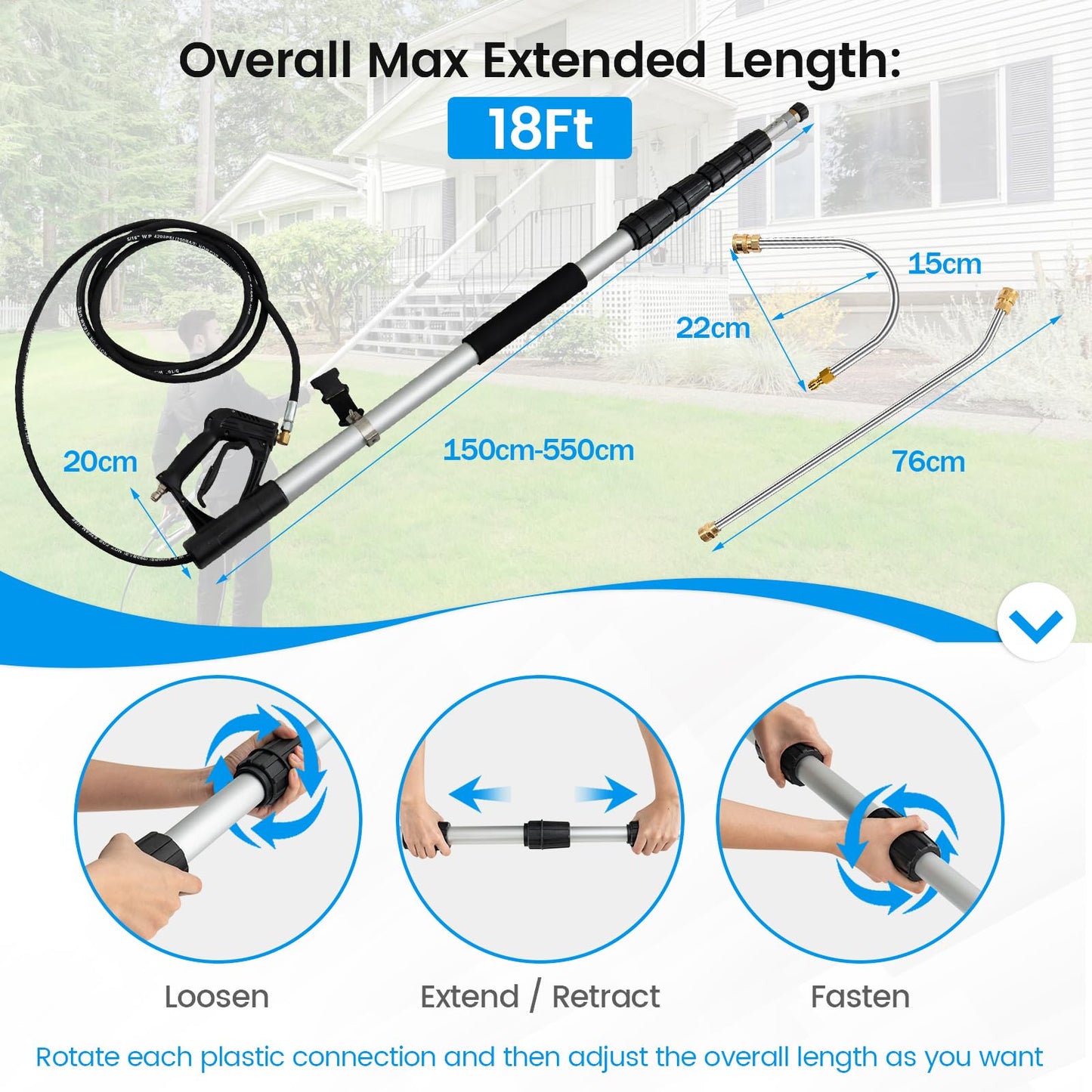 GiantexUK Telescoping Pressure Washer Wand