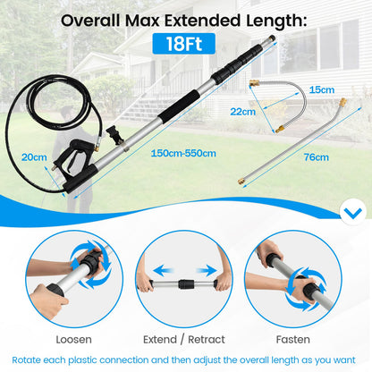 GiantexUK Telescoping Pressure Washer Wand