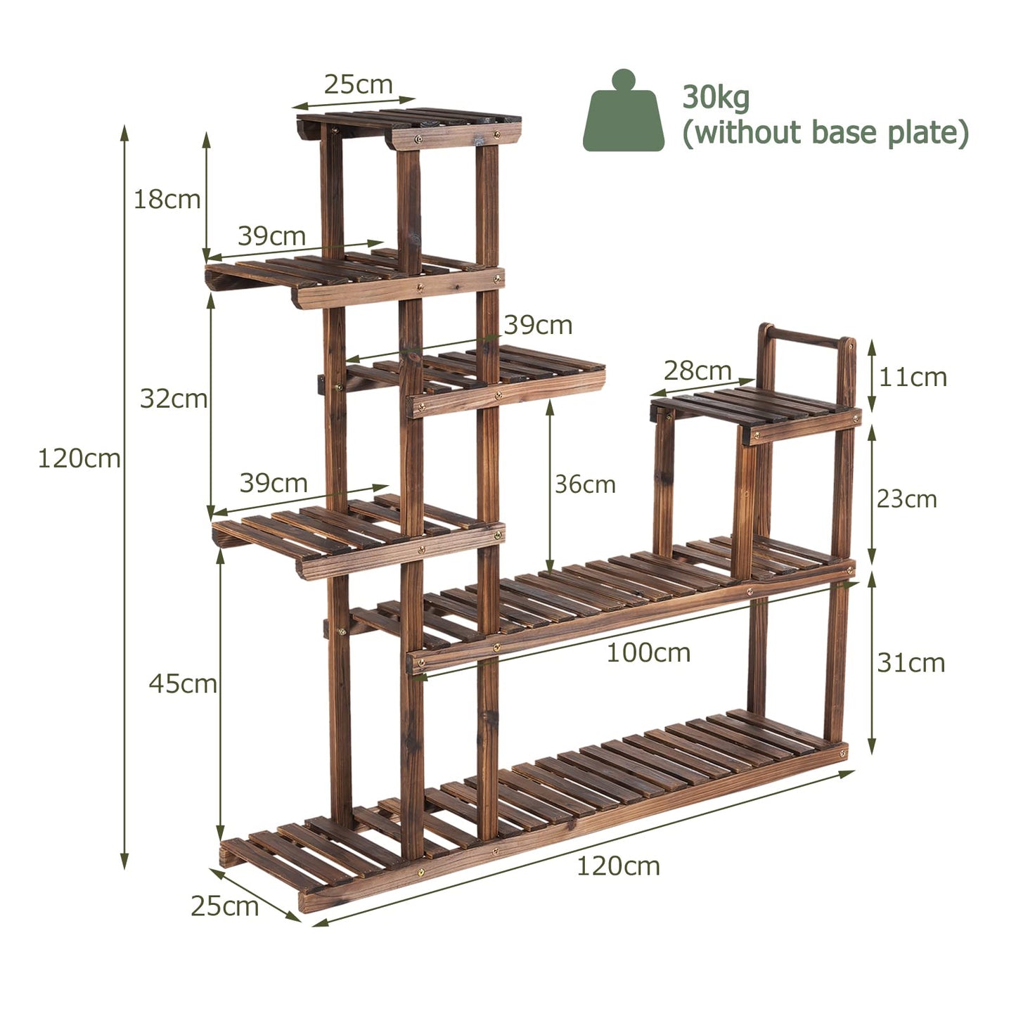 7 Tier Plant Stand, 16 Potted Wooden Flower Pots Rack, Multifunctional Bonsai Display Holder