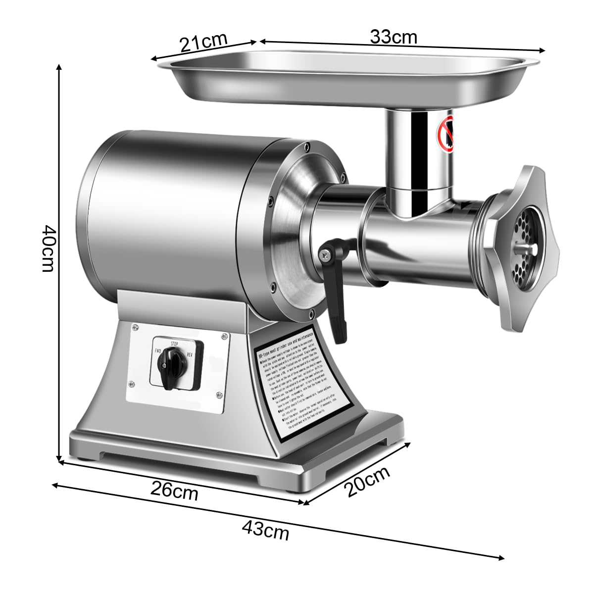 GiantexUK Electric Meat Mincer Grinder, Heavy Duty Stainless Steel Sausage Maker with 750W Copper Motor