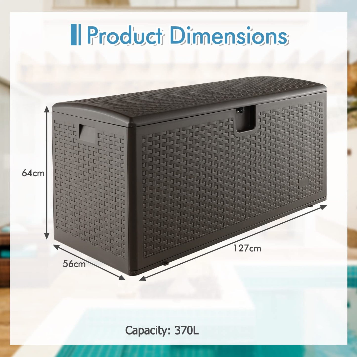 GiantexUK 370L Garden Storage Box with Ground Stake Holes & Recessed Handles