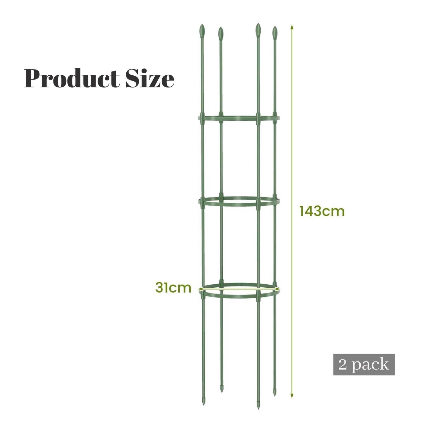 GiantexUK 2/3 Pack Garden Plant Supports, Adjustable Tomato Cage Stake Support Trellis