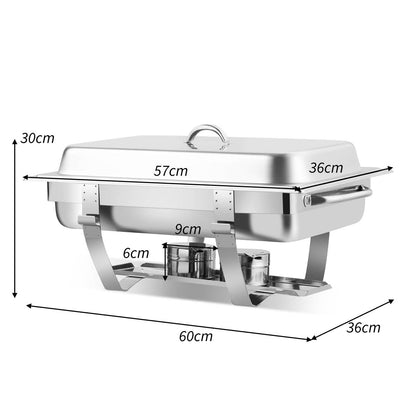 GiantexUK Double Chafing Dish, 9L Stainless Steel Chafer Set with Food Pan