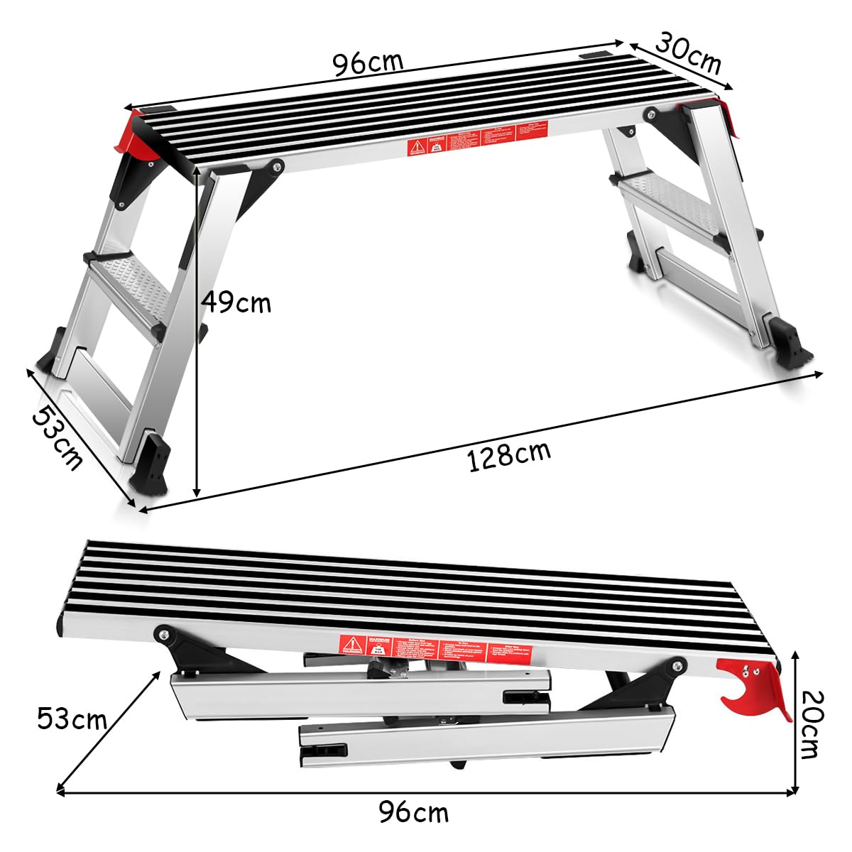 GiantexUK Aluminum Hop Up Platform, Folding Step Up Work Bench with Secure Locking