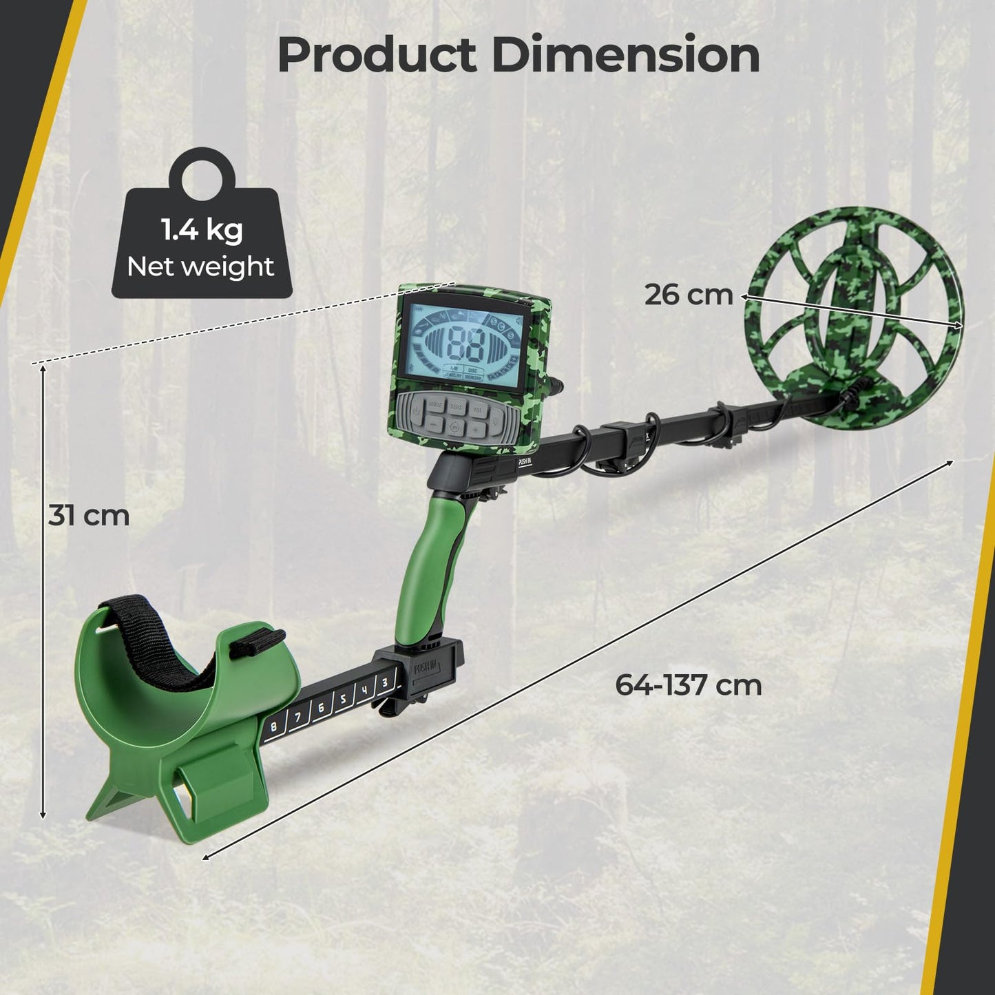 GiantexUK Metal Detector, High Accuracy Detector Kit with 26CM Waterproof Search Coil