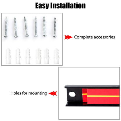 GiantexUK Set of 3/6 Magnetic Tool Holders, Heavy Duty Metal Wall Holder Strip