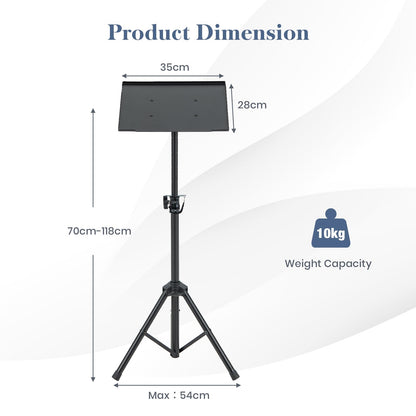 GiantexUK Projector Tripod Stand, Height Adjustable Foldable Metal Laptop Floor Stand with 180° Tiltable Tray